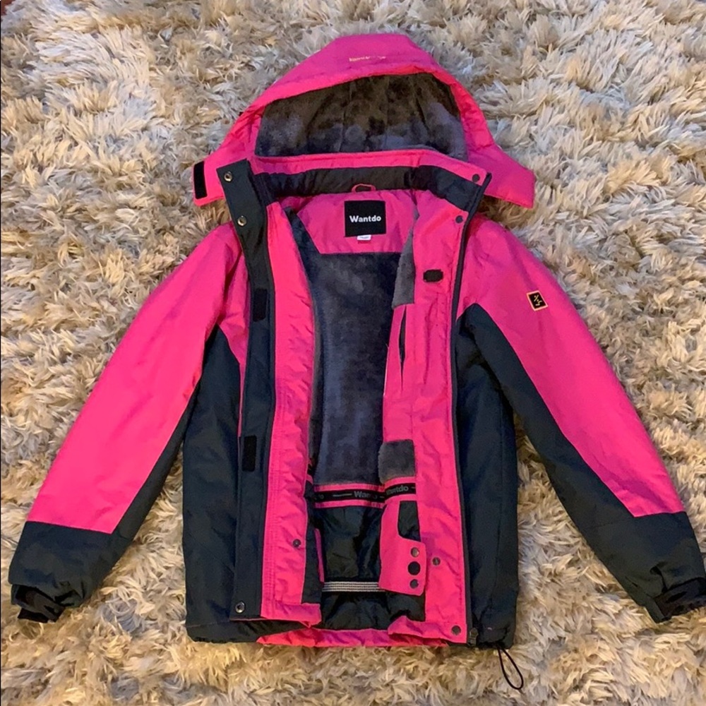Women’s Pink Waterproof Windproof Ski Jacket